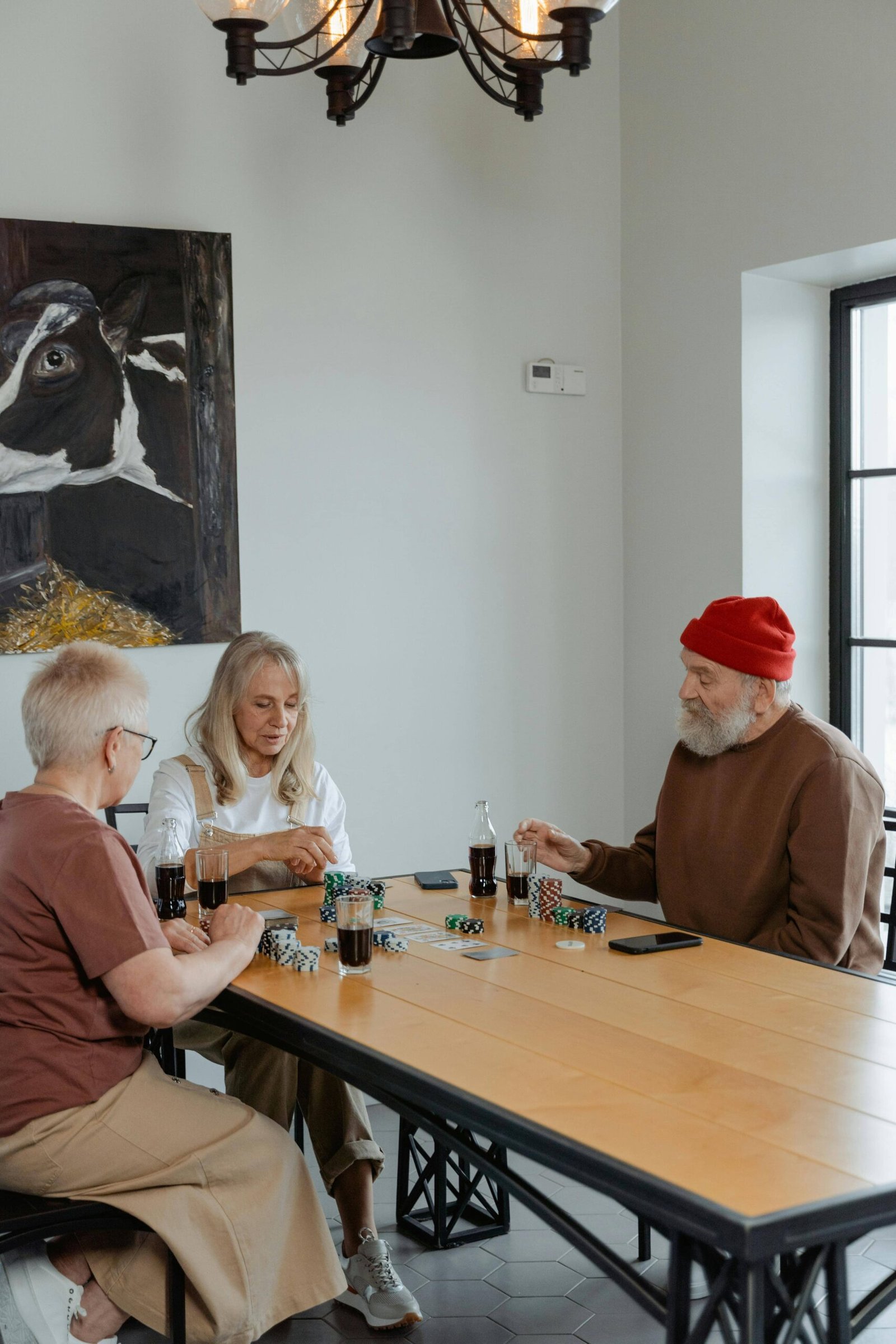 Elderly neighbors enjoying community